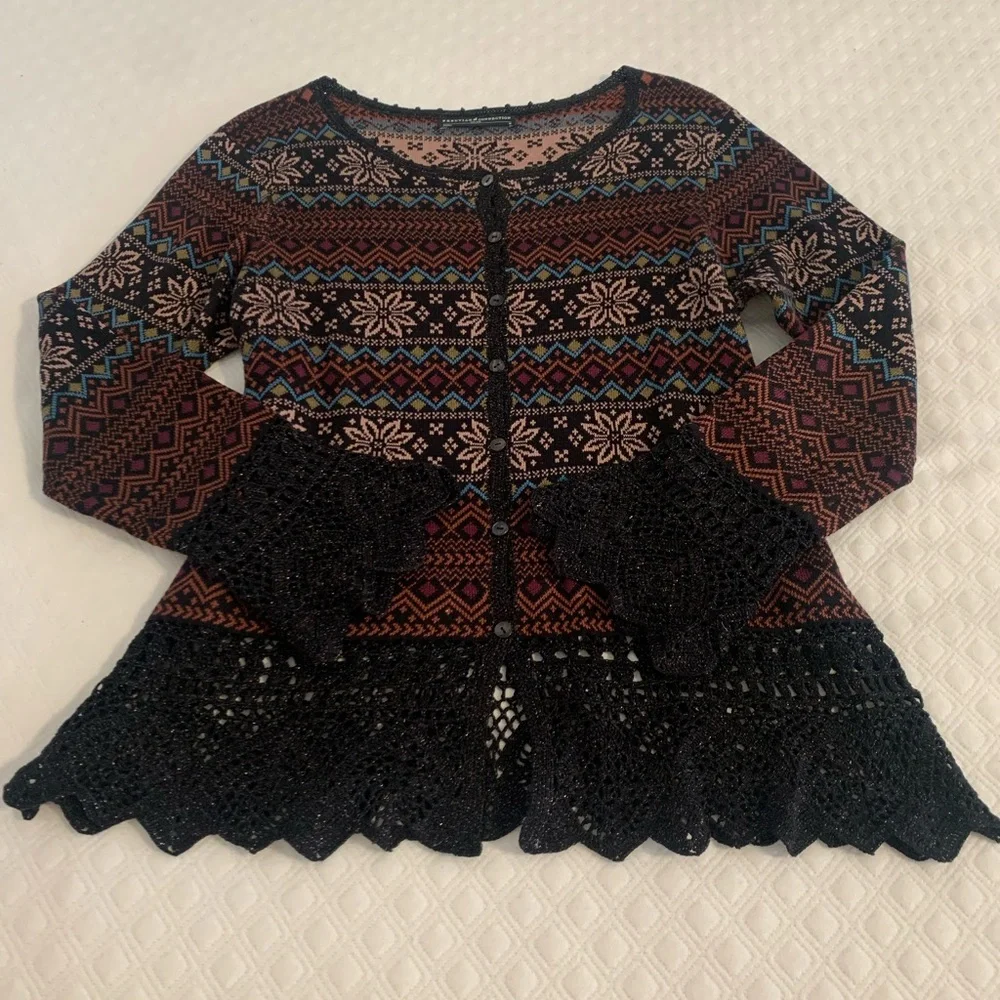 Peruvian Connection Multicolor Patterned Cardigan - Picture 6 of 15